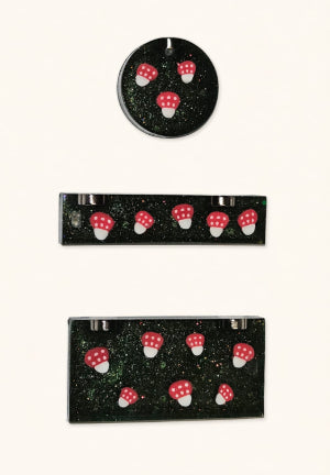 Black Sparkly Mushroom Ledges